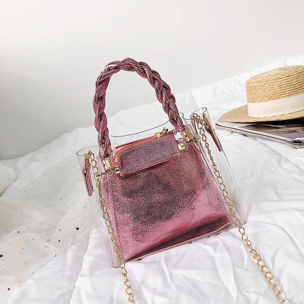 

Women Bag Fashion Transparent Simple Versatile Chain Shoulder Messenger Handbag bolsa masculina sac femme malas de senhora