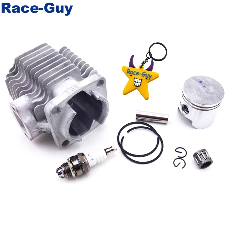 

40mm Cylinder Head + 10mm Piston Pin Ring + 3 Electrode L7T Spark Plug For 47cc 2 Stroke Engine Mini Quad ATV Pocket Dirt Bike
