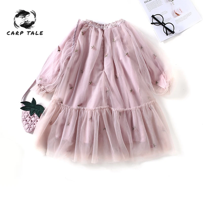 

2019 spring girls dress cotton long-sleeved children's dress wave point children's dress girls fashion girls clothing dresses