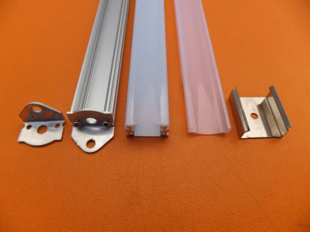 

Free Shipping hot Selling 1M long LED aluminum profile(anodized silver color) with PC cover;for flexible or hard LED strips
