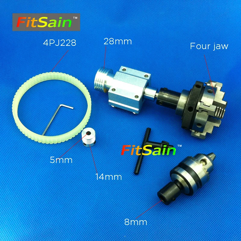 FitSain-hole 5mm pulley four jaw chuck D=50mm drill chuck B12 1.5-10mm Pulley mini drill press mini Lathe fitsain hole 5mm pulley three jaw chuck d 50mm pulley mini drill press mini lathe