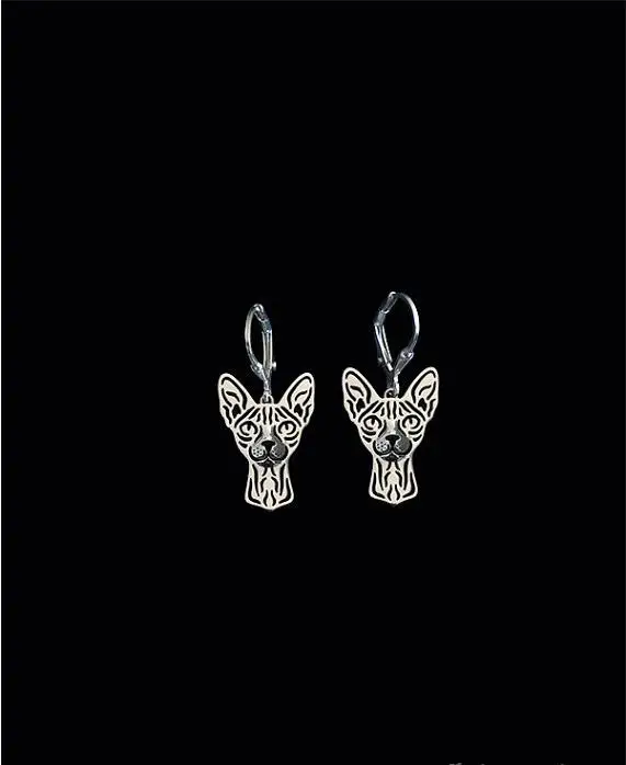 

Wholesale Unique Handmade Hiphop Style Sphynx cat Earrings --12paris/Lot