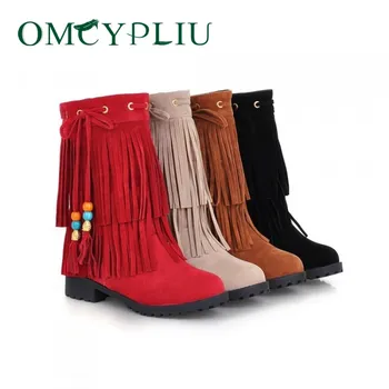 

Women Boots 2019 Luxury Brands High heels Woman Ankle Boots Ladies Shoes Tassel Boot Female Shoe Botines Mujer Plus Size 41 42