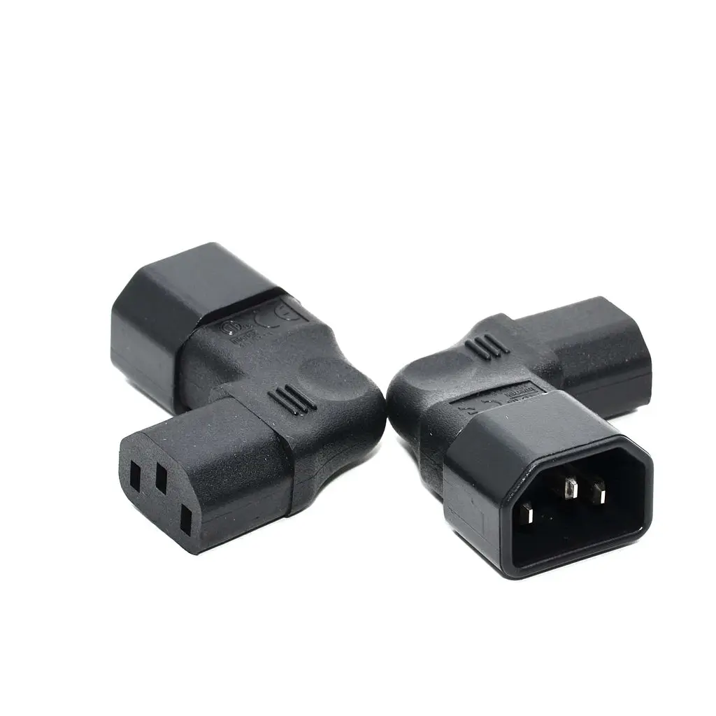 5PCS Gray Color IEC 320 C14 to C13 Right Angle,C13 to C14 90 Degree Down Angle
