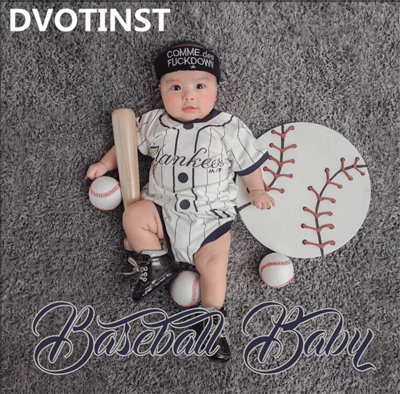 

Dvotinst Baby Photography Props Theme Background Costume Clothes Baseball Set Fotografia Accessories Studio Shooting Photo Props