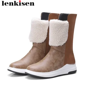 

2018 superstars winter keep warm snow boots plus size med wedges bottom slip on mixed colors beauty girls mid-calf boots L81