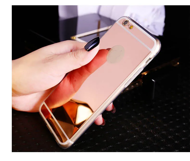 Роскошный зеркальный модный чехол Kerzzil цвета розового золота для iPhone 7 6 6S Plus