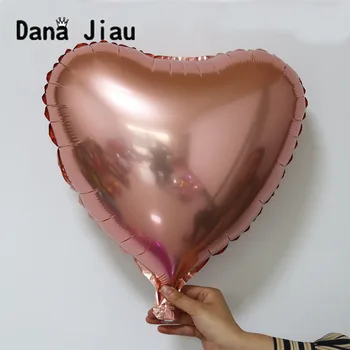 

18inch rose gold heart Foil Balloon wedding happy Birthday Party Decoration Air Balloons holiday event inflate Baloon toy