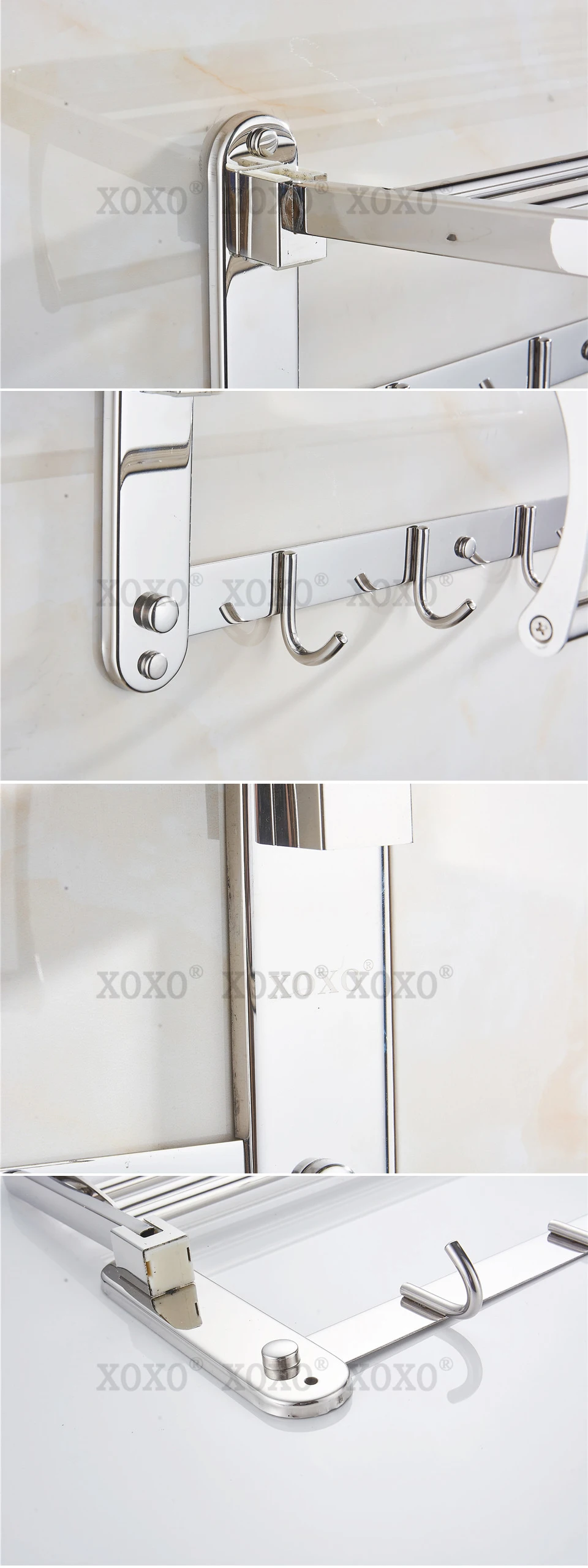 XOXO продукт настенная установка складной 304 из нержавеющей стали аксессуары для ванной комнаты, вешалка для полотенец 1068