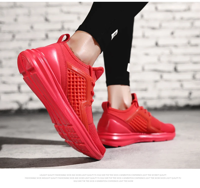 LEOCI новая красовки мужские летние кросовки женские спортивные спортивная обувь Для мужчин воздуха сетки кроссовки Черные, белые, Красные