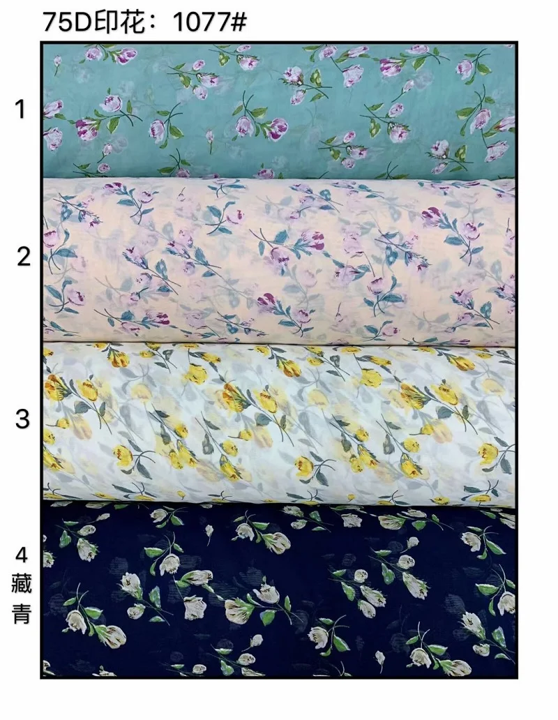 Новинка года! 75D шифоновая одежда с рисунком маленьких цветов для одежды и шарфов, CH-1158