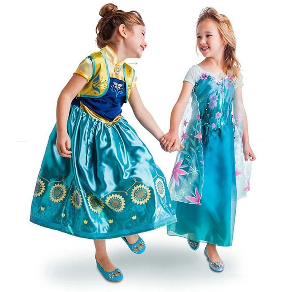 

HOT Summer Girls Dress Baby Girls Elsa Anna Fever Dresses Kids Princess Dress Children Birthday Party Dress Gift Cospaly Costume
