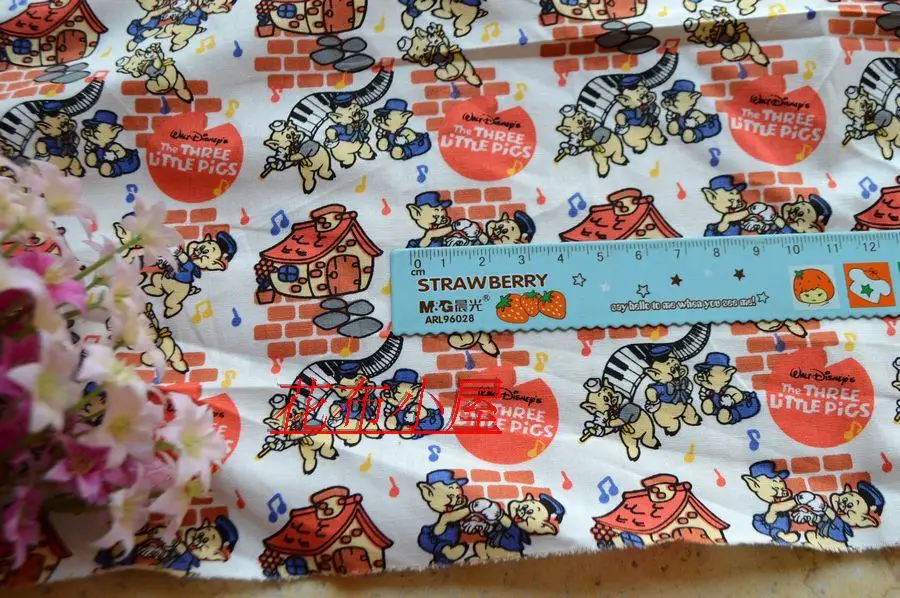 Мультяшная поросенка хлопчатобумажная ткань для шитья ткань для вышивания кукол тряпичная кукла для квилтинга детское постельное белье 100*112 см