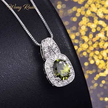 

Wong Rain Vintage 925 Sterling Silver Peridot Ruby Amethyst Gemstone White Gold Peanut Pendant Necklace Jewelry Gift Wholesale
