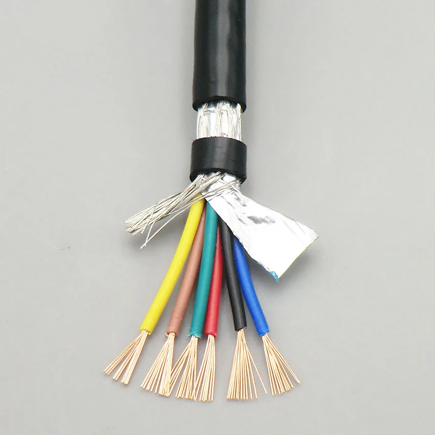 

Shielded Sheathed Cable 6, 8 Core 0.3mm² with Pure Oxygen Free Copper Flexible Double Shield Signal Control Wire RVVP