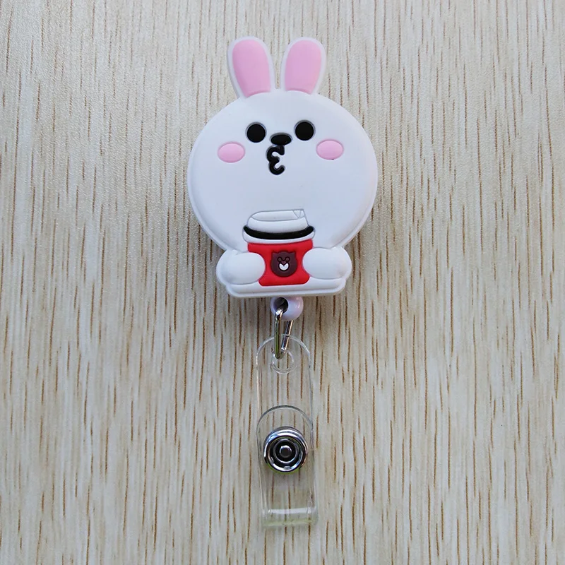 1pcs Silica gel lovely Cat For Telescopic Badge Reel Bus card student nurse ID Name Card 2018 new Badge Holder Office Supplies