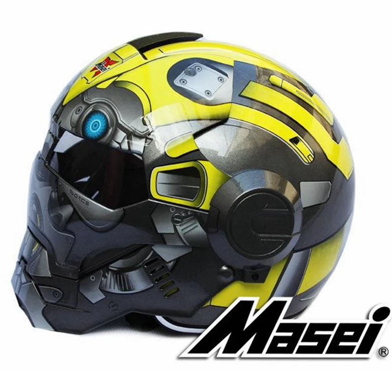 2017 Новый шлем Bumblebee MASEI 610 Железный человек мотоциклетный полушлем с открытым