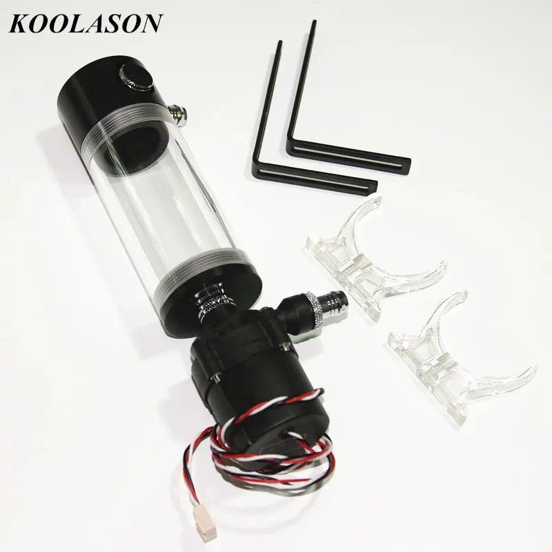 KOOLASON SC600 110 мм 140 мм 190 мм DC12V компьютер с водяным охлаждением охладитель акриловый цилиндрический прозрачный аквариум насос коробка 3PIN