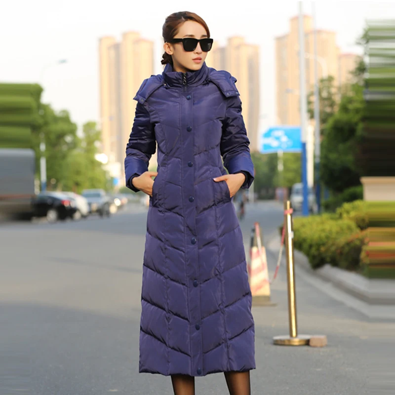 2018 Winter Coat Women Down Jacket long sections Slim Hooded Parka Winter Large size Coat Waist Thicken Mulheres Outerwear XY485