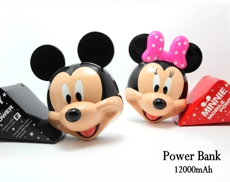 Mignon de bande dessine Минни Микки 12000 мАч Power Bank Маус Портативный batterie chargeur externe де secours|batterie