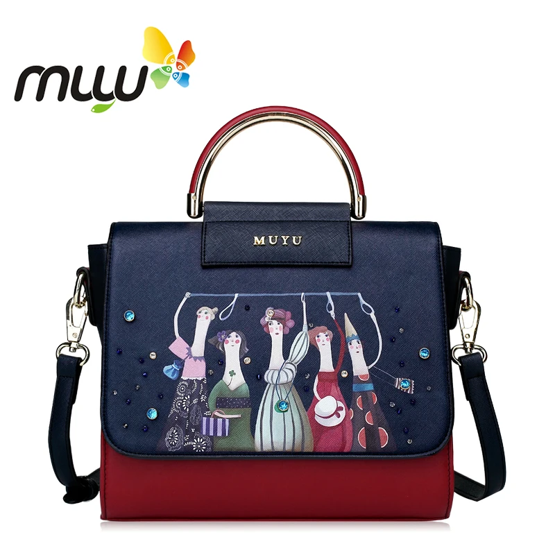 Hard Pu Cartoon Handbags For Women Hasp Closure Beading Decoration Las Shoulder Bag Female Casual Messenger 4066210 In Bags From