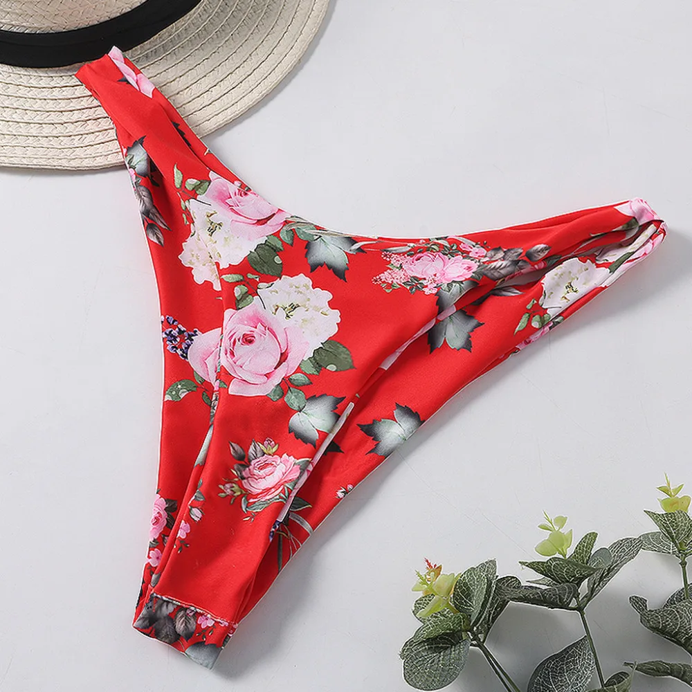 2019 woman summer sexy peony flower print bikini set swimsuit push up pretty brazil beach set bikinis e fatos de banho 40J5 (23)