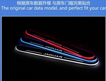

RQXR LED moving door scuff for Jaguar XF xj xjl dynamic door sill plate linings overlays flowing light, 2pcs