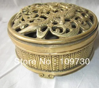 

00525 Chinese manual bronze statue censer Incense Burner Qing Mark