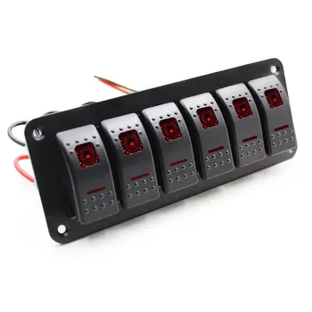 

Vehemo 6 Gang Switch Panel Control Car Switch RV Toggle Switch for LED Caravan Circuit Breaker for Truck