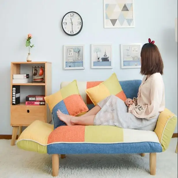 Convertible Adjustable Sofa Couch and Love Seat Japanese Furniture Fold Down Futon Sofabed Ideal for Living Room, Bedroom, Dorm