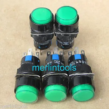 

5Pcs 16mm Normally Open/Closed Lighted Push Button Switch