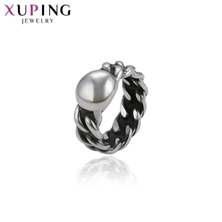 

Xuping European Style Ring New Arrival Jewelry Trendy Black Striped for Men Valentine's Day Gifts S101.2-15891
