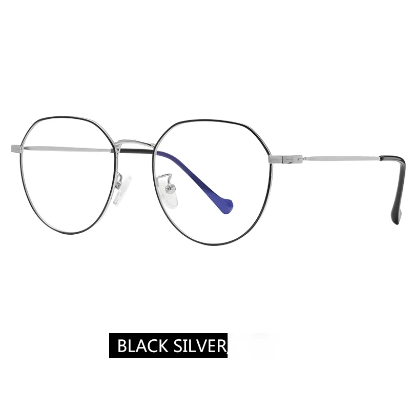 Женские очки против синего цвета, 2 шт. в партии, черные, золотые, серебряные, розовые, RFG1907N - Цвет оправы: black.silver