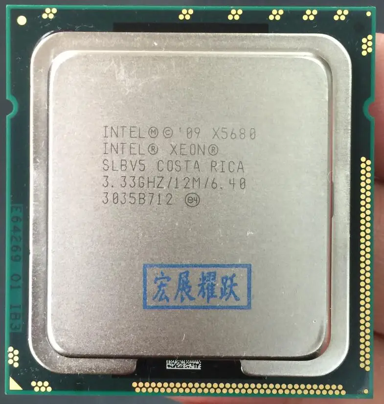 Процессор Intel Xeon X5680 шесть ядер LGA 1366 ЦП сервера работает должным образом ПК компьютер серверный процессор