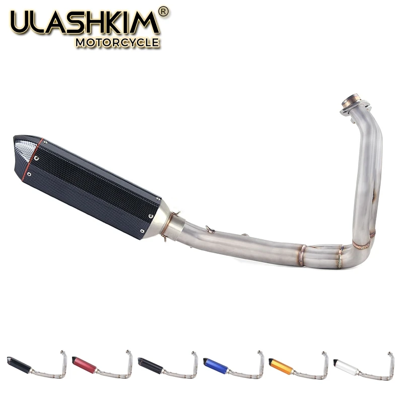 

Motorcycle Full Exhaust Muffler Middle Link Pipe Full System Slip On For kawasaki ER6N ER6F NINJA650R Ninja650 Z650 2012-2016