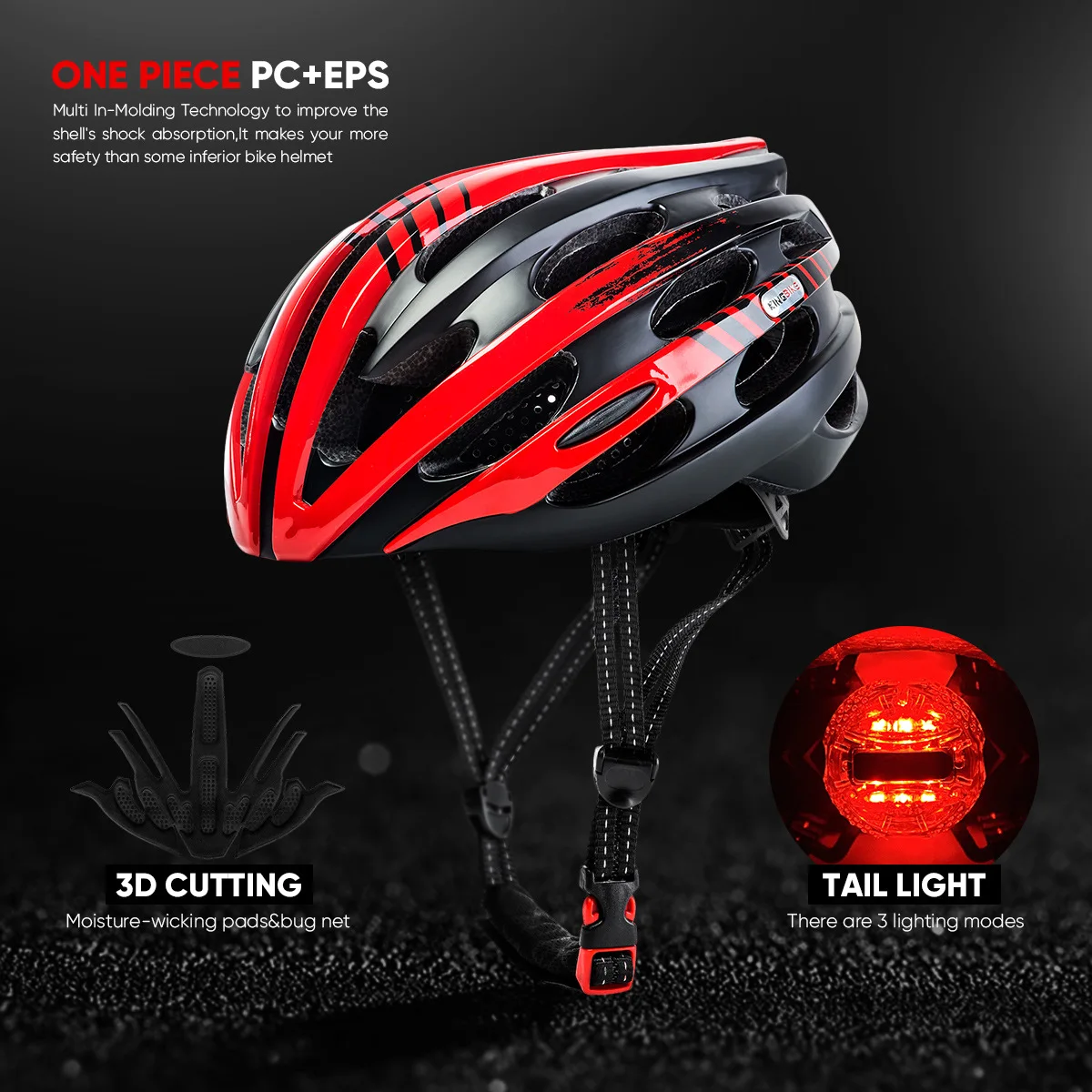 

Men Women Ultralight Bicycle Helmet Unisex Road Mtb Mountain Bike Taillight Design Cycling Helmet 52-58cm casco ciclismo helmet