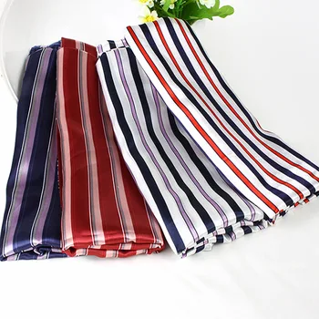 

satin fabric Soft stripped Satin Fabric 100cm silky daisy Satin Charmeuse scarf ribbon material