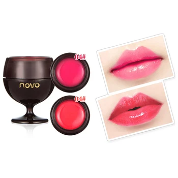 

2Pcs/Set Red Wine Cup Lipstick Nourish Moisturize Lip Balm Cosmetic With Brush