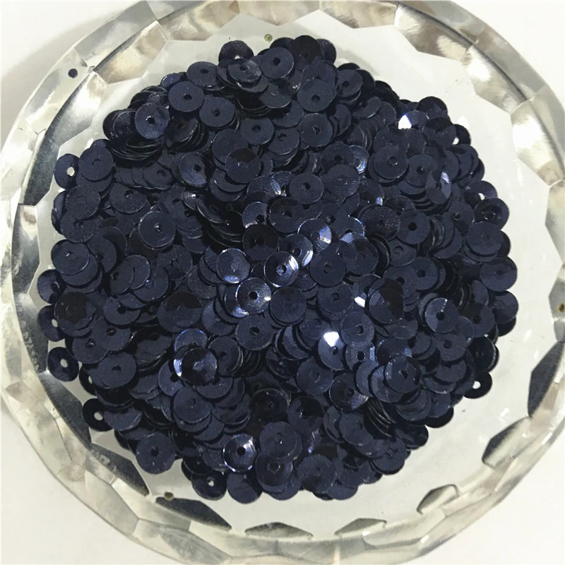 

50g(10000pcs) 4mm Dark Ink Blue Color CUP round loose sequins Paillette sewing Wedding craft good quality Free Shipping