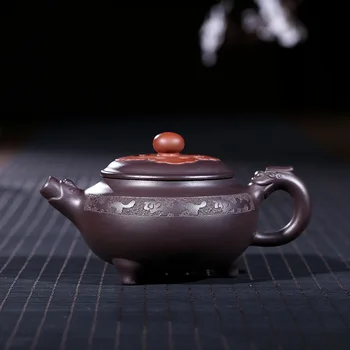 

Goods Full Manual Raw Ore Old Purple Ink For Imprinting Of Seals Three Dragon Pot Kungfu Online Teapot Tea Set 230 Milliliter