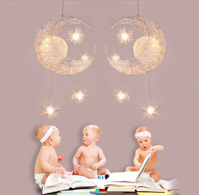 Modern Personalized Moon Star Chandelier Children S Bedroom Personalized Moon Star Chandelier
