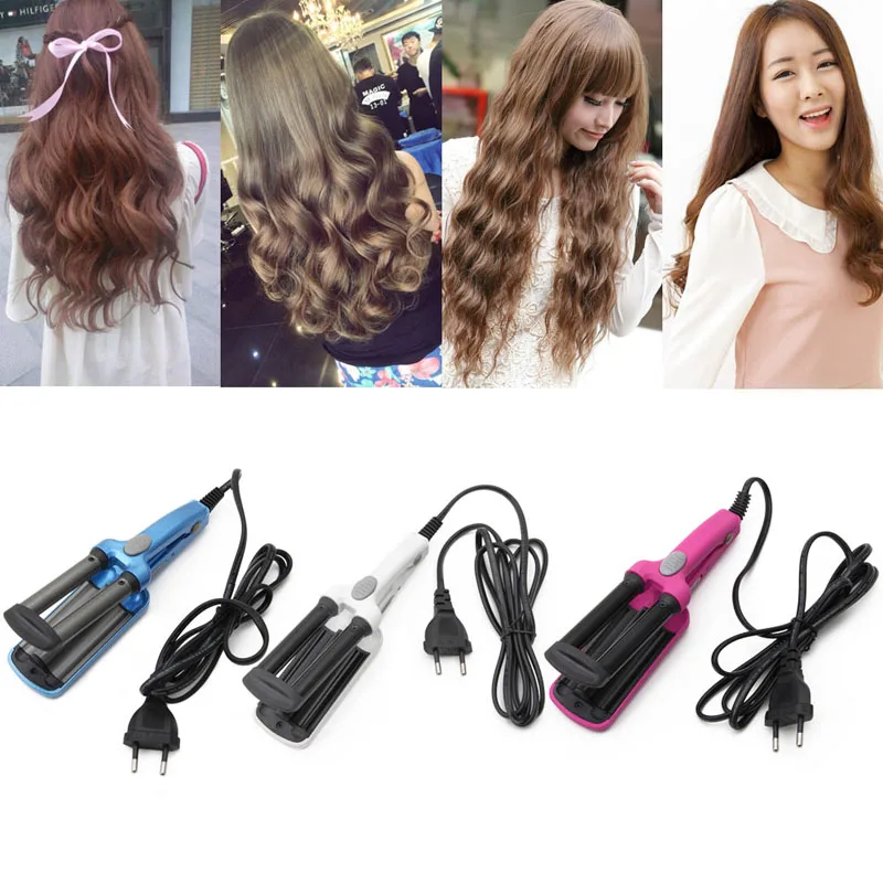 

New Mini Ceramic Hair Crimper Curler Curling Iron Tong Waving Wand Roller Salon