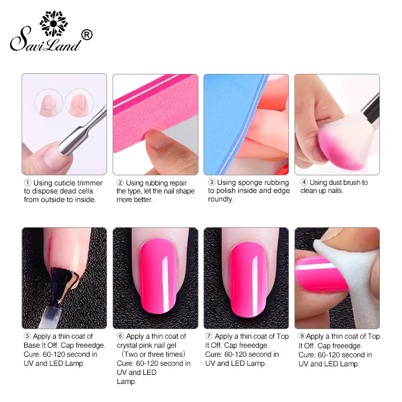 Saviland лак для ногтей искусство ногтей чистый праймер кристально-розовая серия сахар УФ Гель-лак для ногтей Гибридный акриловый Гель-лак верхнее Базовое покрытие гель