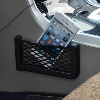 

Car Net String Box Pocket Organizer Bags Baskets Mobile Phone Holder Seat Side Back Storage Network Shelf Nets Auto Mesh Nets