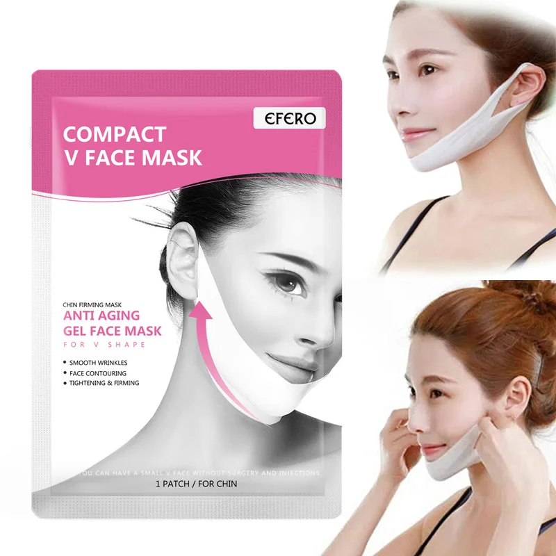 

3Pcs EFERO Lifting Face Masks V Shape Face Slim Chin Check Neck Lift Peel-off Mask V Shaper Face Slimming Bandage Skin Care