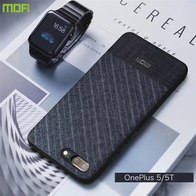 

Oneplus 5T Case Mofi Oneplus 5 Case Business Suit Cloth Style Fabrics One Plus 5T Back Cover Oneplus5T Case Cover Brief Dark