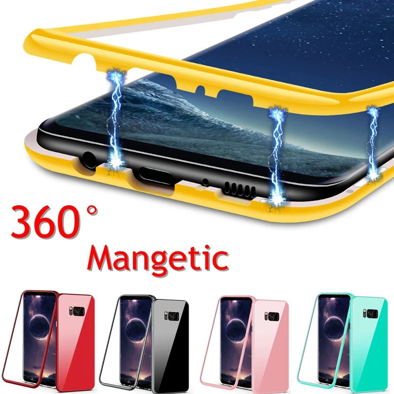 

360 Magnetic Adsorption Case for Samsung Note 9 Galaxy s8 S7 edge Magent Cover For Samsung Galaxy s9 s8 plus Note 8 Note9 Cases