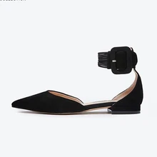 Carpaton Повседневное острый носок обувь на плоской подошве Удобные овчины верхом мягкие ботильоны Эластичная Лента Элегантный Для женщин Туфли под платье