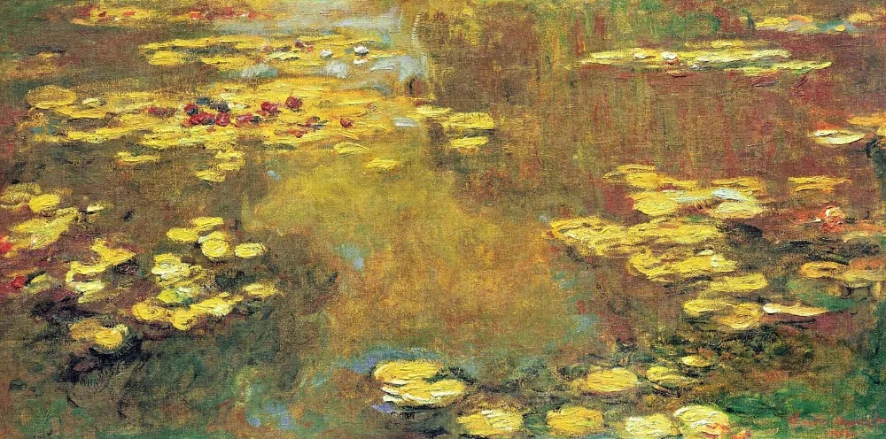 

100% handmade landscape oil painting reproduction on linen canvas,water-lilies-45 by claude monet