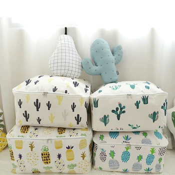 

Cotton Linen Quilt Storage Bags Waterproof Dustproof Large Capacity Portable Travel Closet Clothing Clothes Toys Organizer Pouch